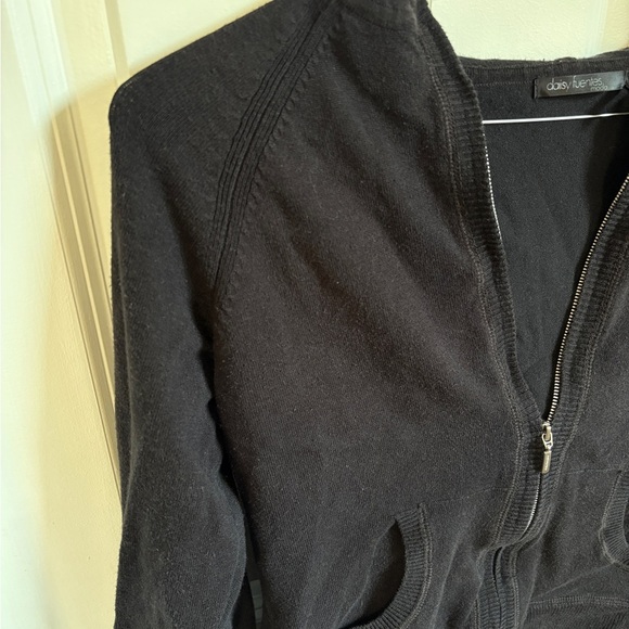 Daisy Fuentes Black Zip-Up Sweater - Picture 3 of 4